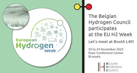 Welcome at the booth of the Belgian Hydrogen Council (L40) at the EU H2 Week!