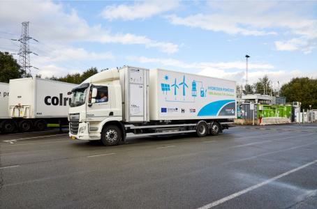 Colruyt Group tests 27 tonne 'H2-Share' hydrogen truck in Belgium and France