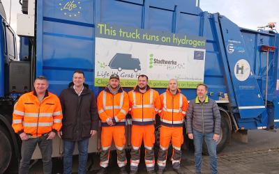 WaterstofNet organised the demonstration of a garbage truck on hydrogen in Hürth, near Cologne