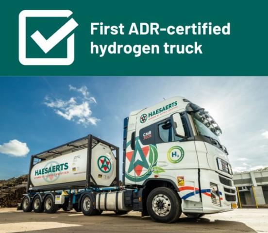 Haesaerts (Altrea) grabs first with hydrogen truck for ADR transport