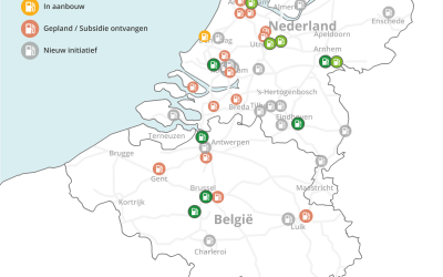 Overzicht waterstoftankstations Benelux