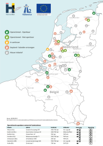 Overzicht waterstoftankstations Benelux