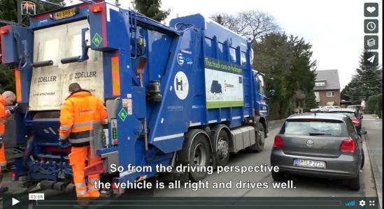 Video: hydrogen garbage truck demonstration in Hürth