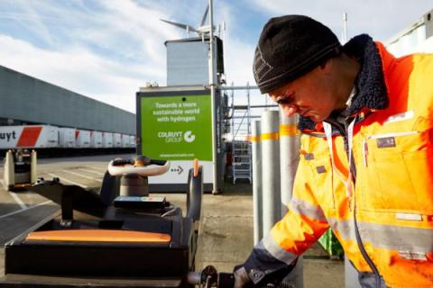 Demonstratie heftrucks op waterstof