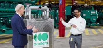 President Biden visits Cummins following a 1 billion dollar investment in hydrogen across the US