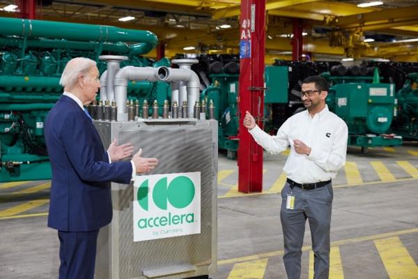 President Biden visits Cummins following a 1 billion dollar investment in hydrogen across the US