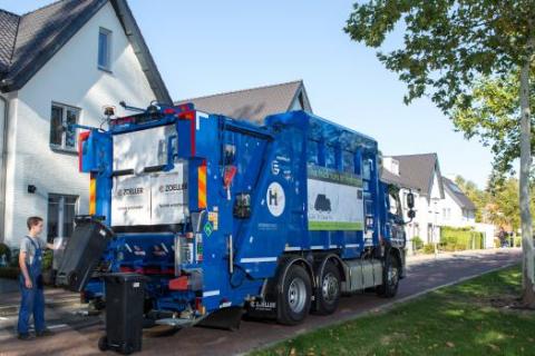 Demonstratie van 2 vuilniswagens op waterstof in Europese steden