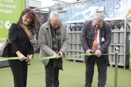 Officiële opening uitbreiding waterstoftankstation WaterstofNet bij Colruyt Group - 9 maart 2016